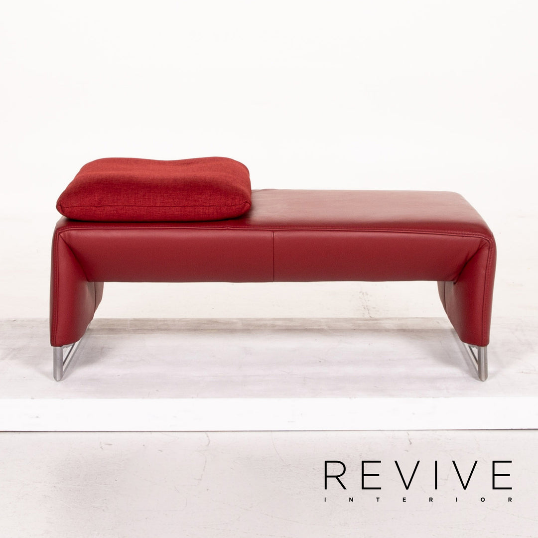 Koinor Ramon Leder Sofa Garnitur Rot 1x Zweisitzer 1x Hocker Funktion #14896