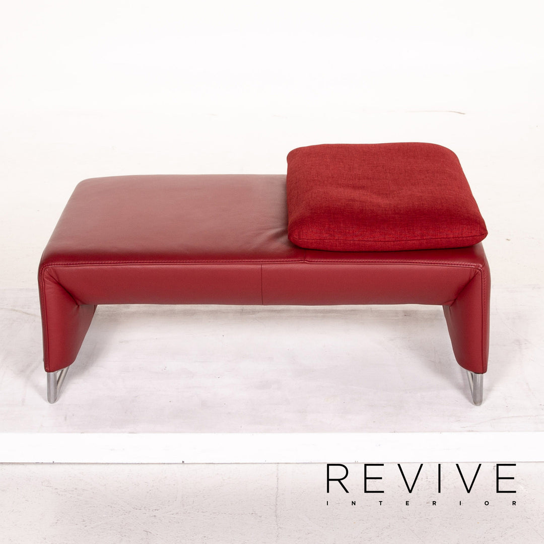 Koinor Ramon Leder Sofa Garnitur Rot 1x Zweisitzer 1x Hocker Funktion #14896