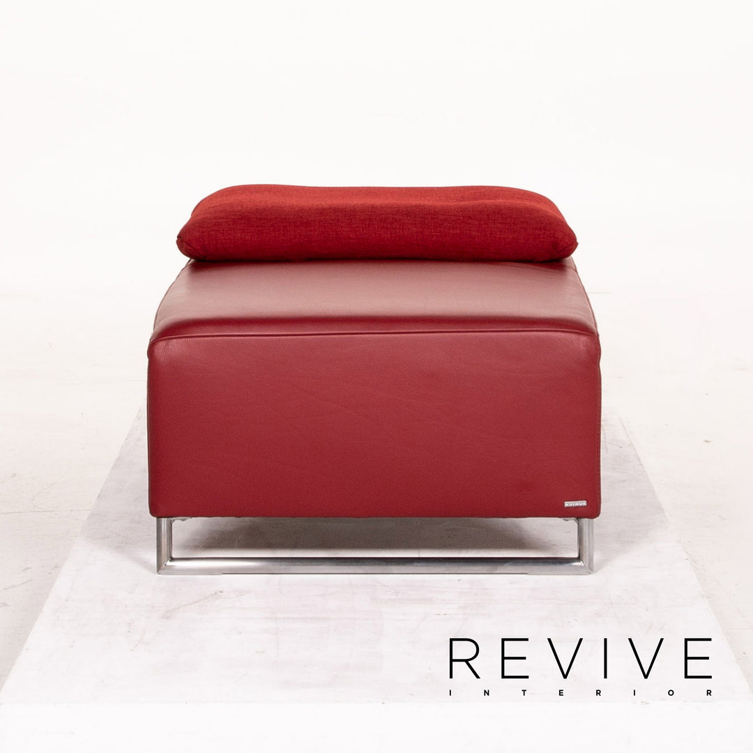 Koinor Ramon Leder Sofa Garnitur Rot 1x Zweisitzer 1x Hocker Funktion #14896