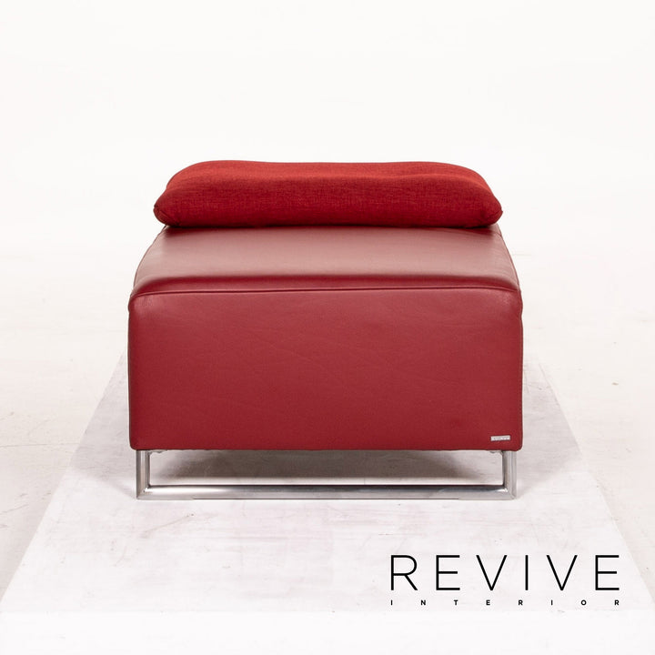 Koinor Ramon Leder Sofa Garnitur Rot 1x Zweisitzer 1x Hocker Funktion #14896