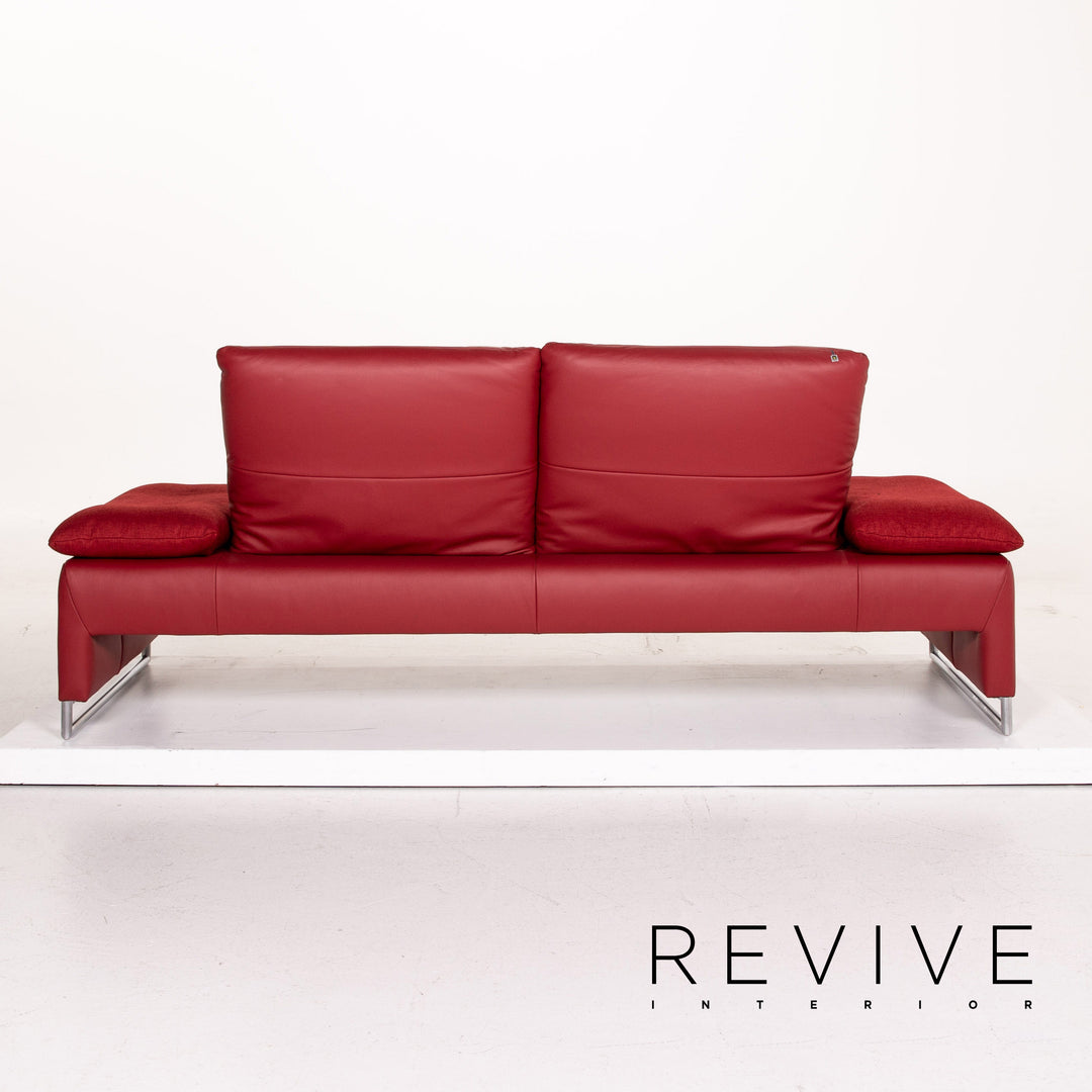 Koinor Ramon Leather Sofa Red Two Seater Function Couch #14600