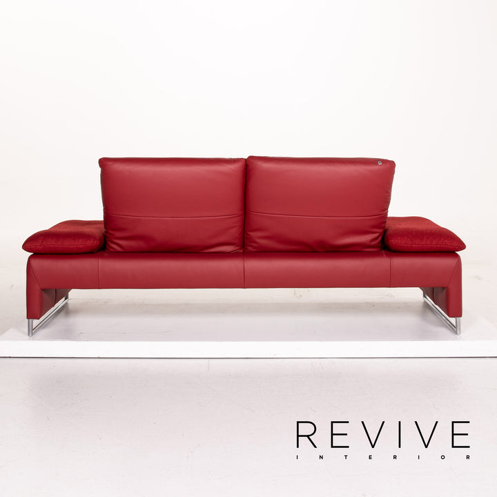 Koinor Ramon Leather Sofa Red Two Seater Function Couch #14600