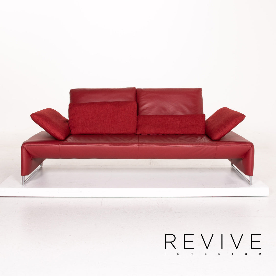Koinor Ramon Leather Sofa Red Two Seater Function Couch #14600