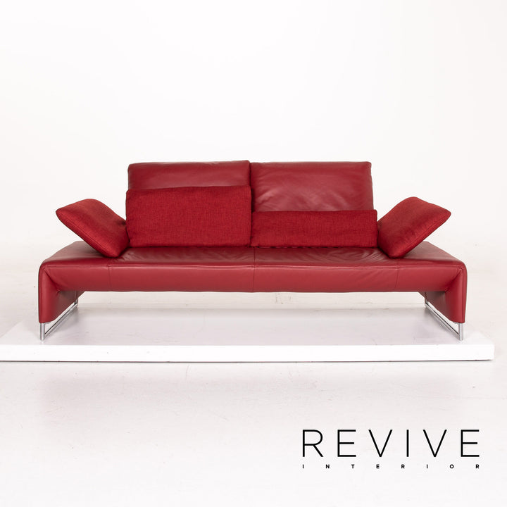 Koinor Ramon Leather Sofa Red Two Seater Function Couch #14600