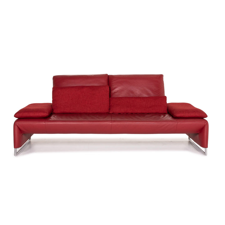 Koinor Ramon Leather Sofa Red Two Seater Function Couch #14600