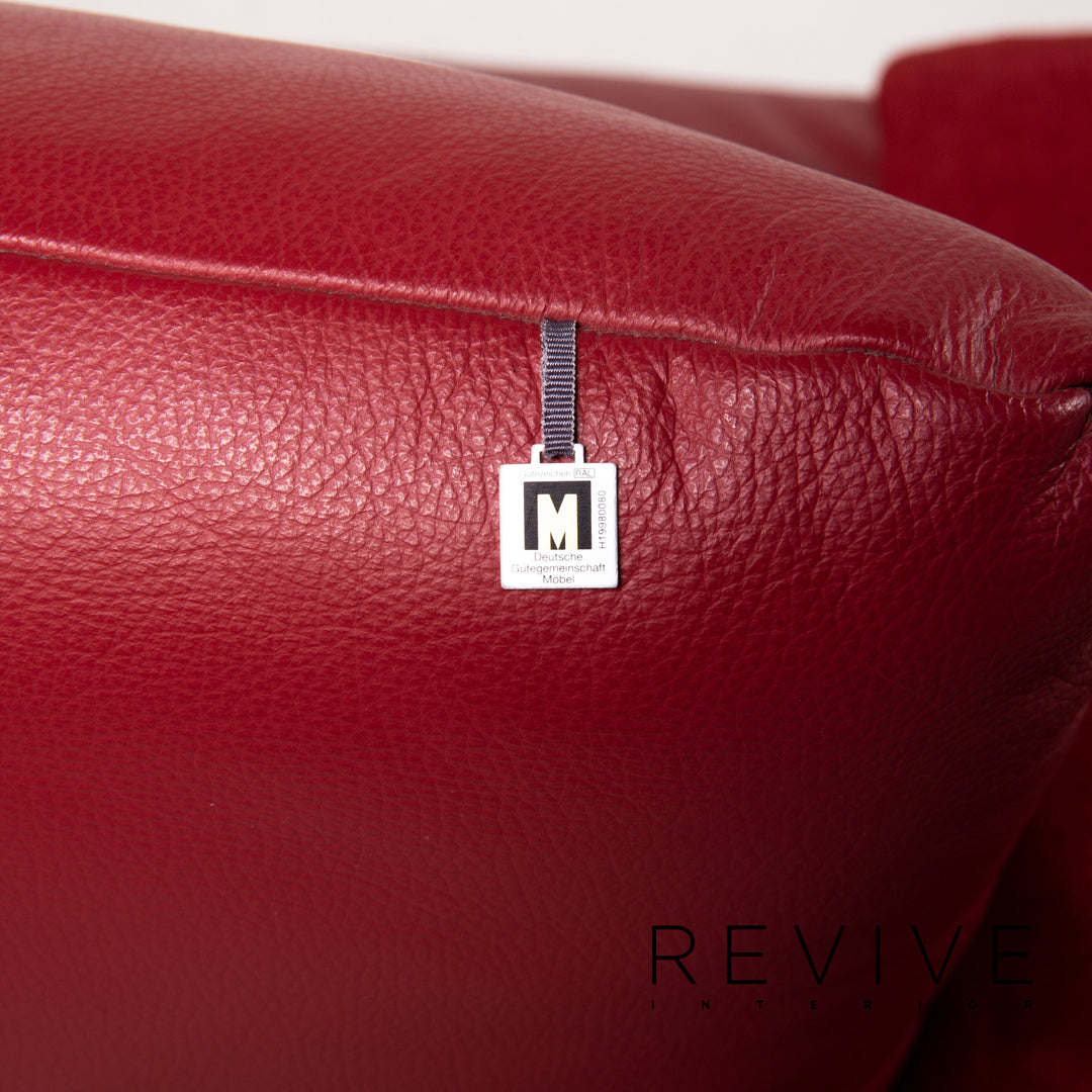 Koinor Ramon Leather Sofa Red Two Seater Function Couch #14600