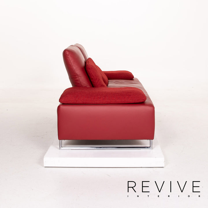 Koinor Ramon Leather Sofa Red Two Seater Function Couch #14600