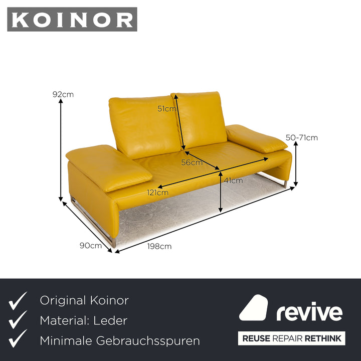 Koinor Ramon Leder Zweisitzer Gelb manuelle Funktion Sofa Couch