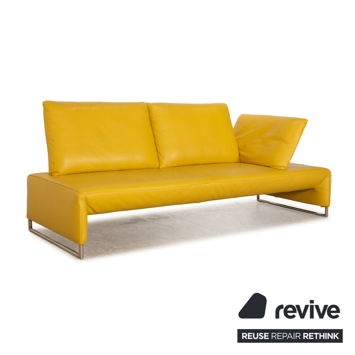 Koinor Ramon Leder Zweisitzer Gelb manuelle Funktion Sofa Couch