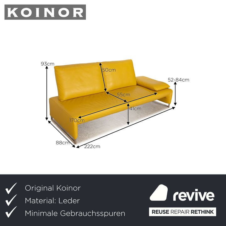 Koinor Ramon Leder Zweisitzer Gelb manuelle Funktion Sofa Couch