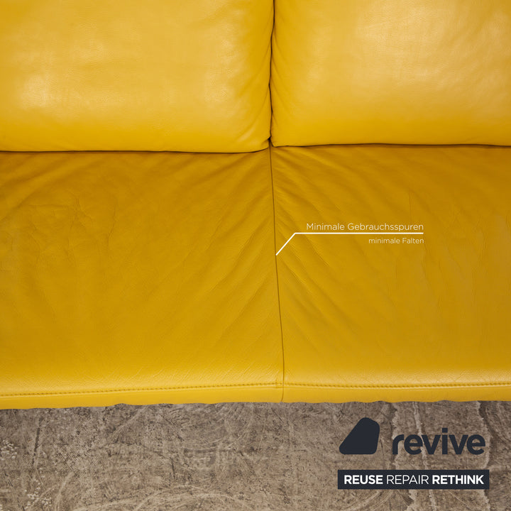 Koinor Ramon Leder Zweisitzer Gelb manuelle Funktion Sofa Couch