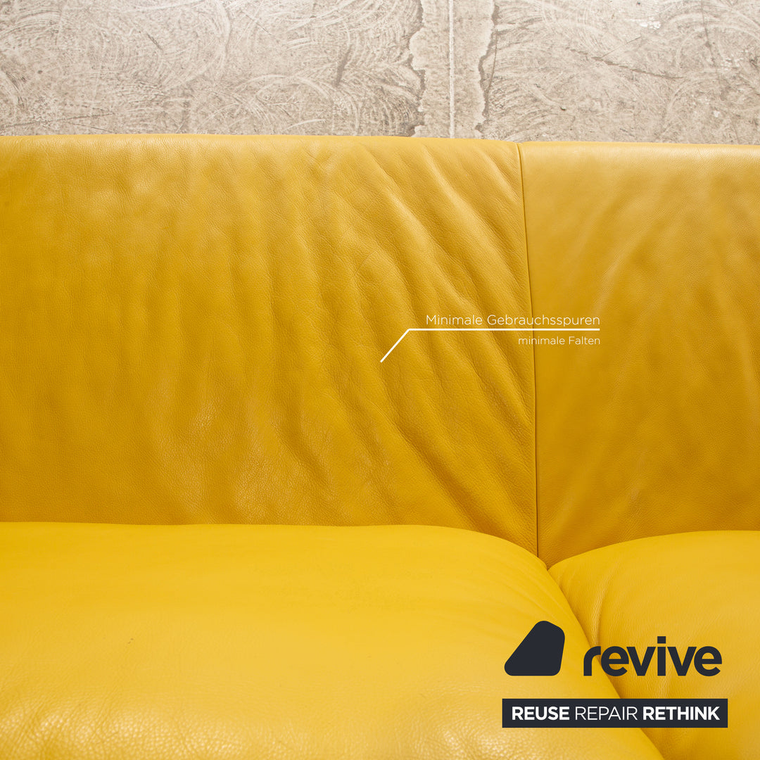 Koinor Ramon Leder Zweisitzer Gelb manuelle Funktion Sofa Couch