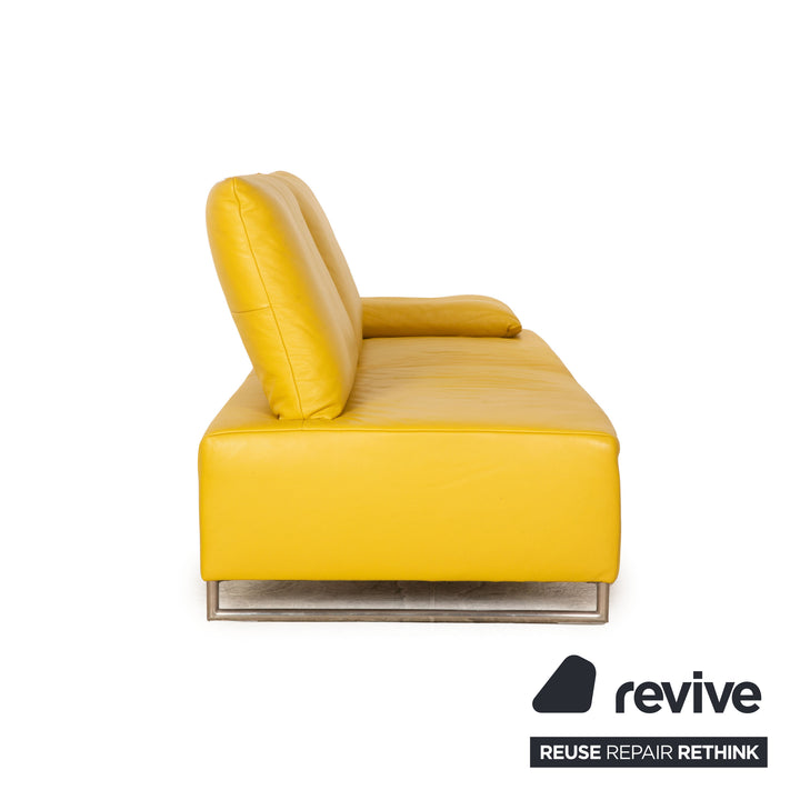 Koinor Ramon Leder Zweisitzer Gelb manuelle Funktion Sofa Couch