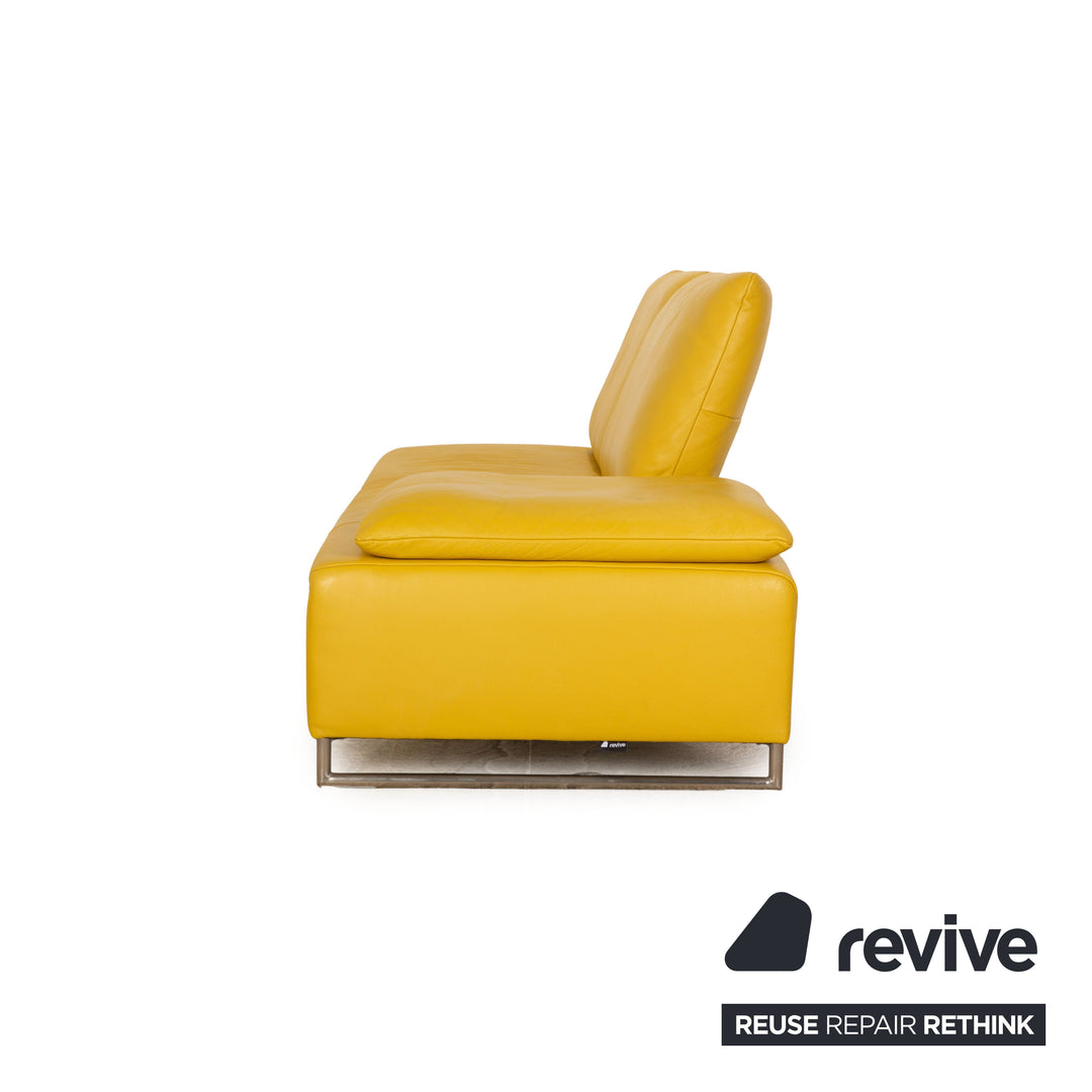 Koinor Ramon Leder Zweisitzer Gelb manuelle Funktion Sofa Couch