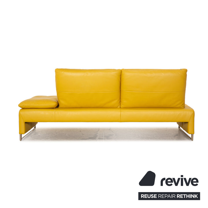 Koinor Ramon Leder Zweisitzer Gelb manuelle Funktion Sofa Couch