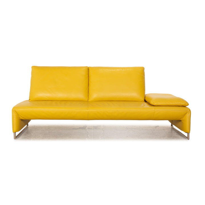 Koinor Ramon Leder Zweisitzer Gelb manuelle Funktion Sofa Couch