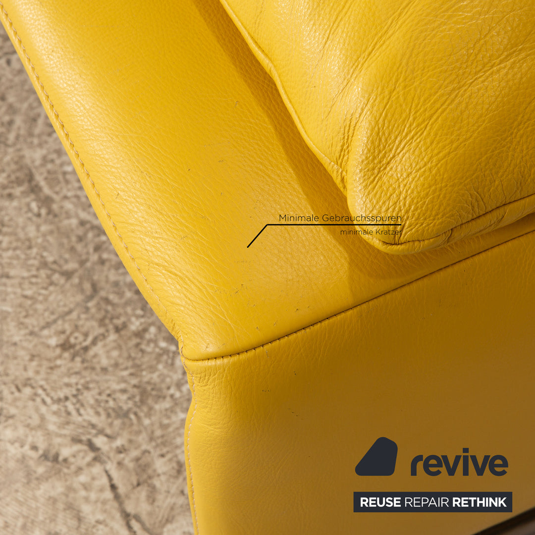Koinor Ramon Leder Zweisitzer Gelb manuelle Funktion Sofa Couch