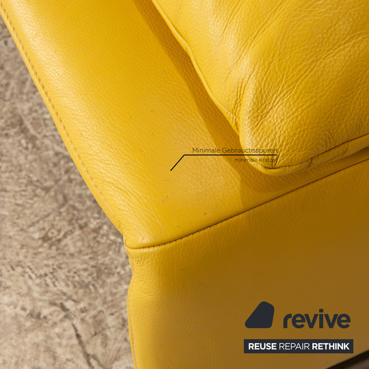 Koinor Ramon Leder Zweisitzer Gelb manuelle Funktion Sofa Couch