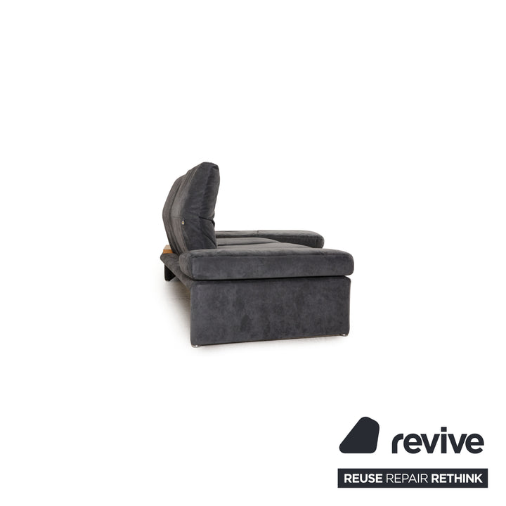 Koinor Raoul Alcantara Sofa Garnitur Grau Ecksofa Hocker Tisch