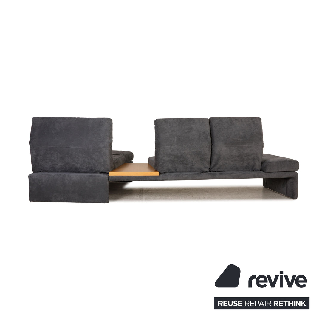 Koinor Raoul Alcantara Sofa Garnitur Grau Ecksofa Hocker Tisch