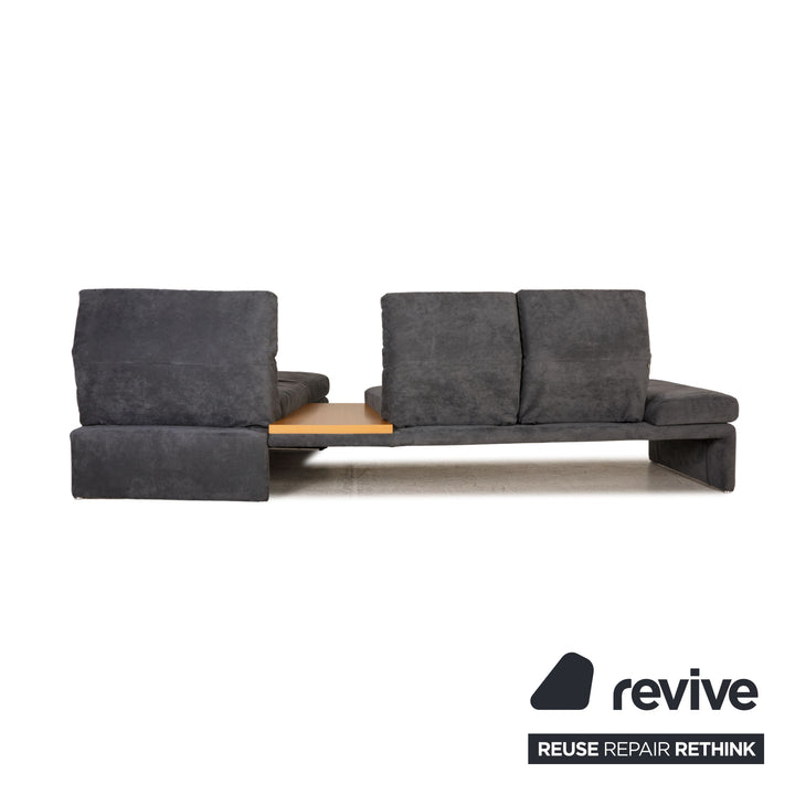 Koinor Raoul Alcantara Sofa Garnitur Grau Ecksofa Hocker Tisch