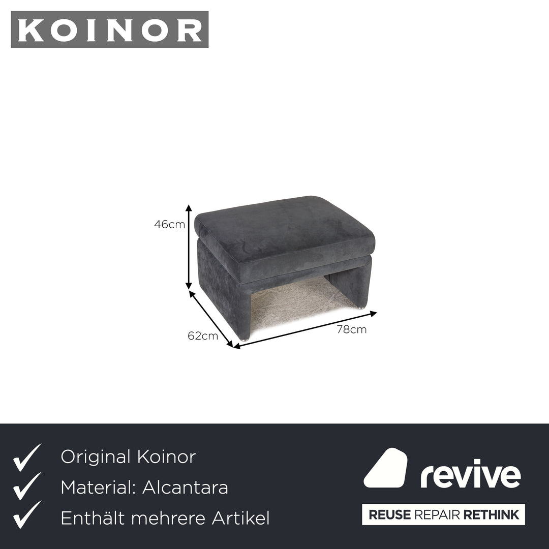 Koinor Raoul Alcantara Sofa Garnitur Grau Ecksofa Hocker Tisch