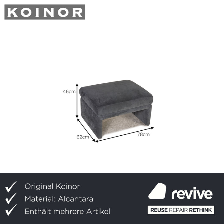 Koinor Raoul Alcantara Sofa Garnitur Grau Ecksofa Hocker Tisch