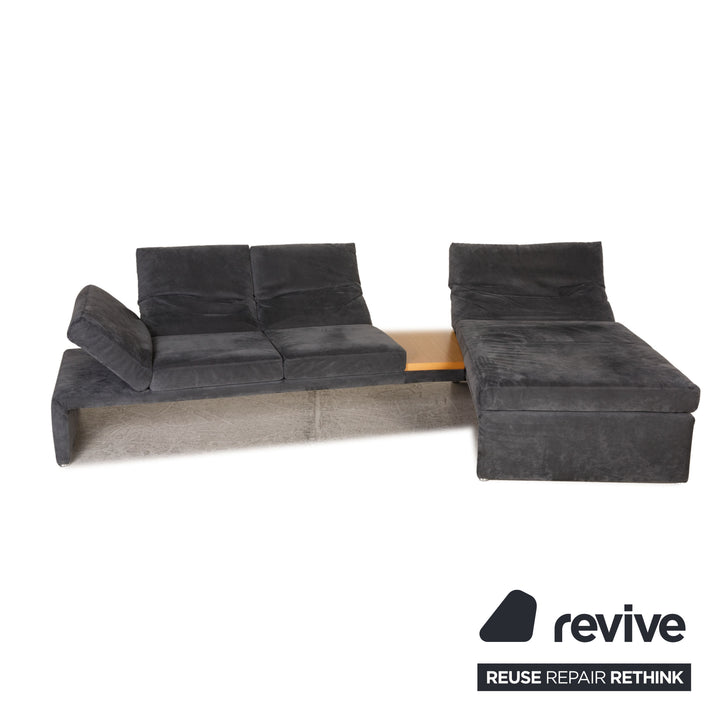 Koinor Raoul Alcantara Canapé Gris Canapé D'angle Fonction Canapé