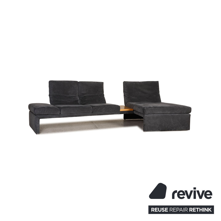 Koinor Raoul Alcantara Canapé Gris Canapé D'angle Fonction Canapé