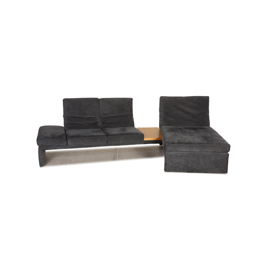 Koinor Raoul Alcantara Canapé Gris Canapé D'angle Fonction Canapé