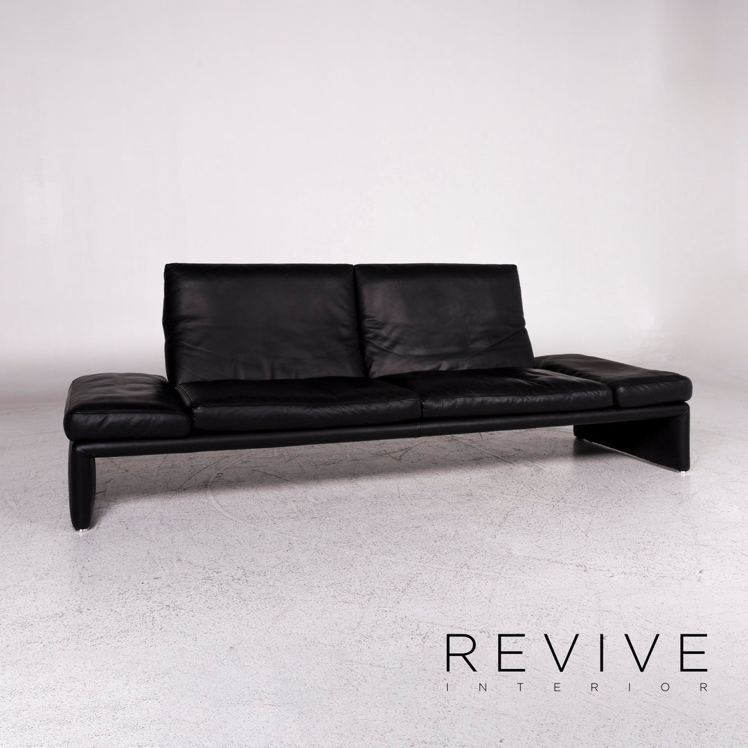 Koinor Raoul Designer Leder Sofa Garnitur Schwarz 1x Dreisitzer 1x Zweisitzer #9915