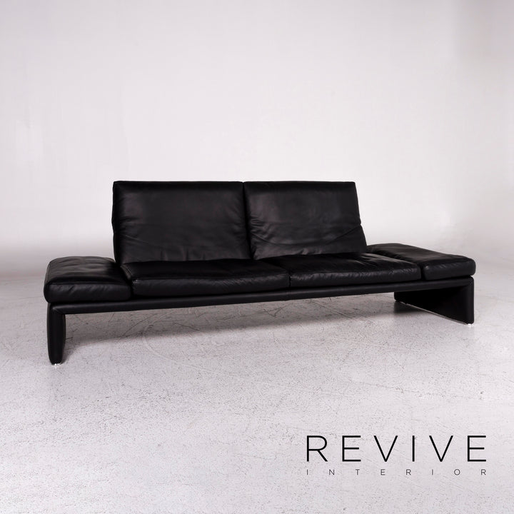 Koinor Raoul Designer Leder Sofa Garnitur Schwarz 1x Dreisitzer 1x Zweisitzer #9915