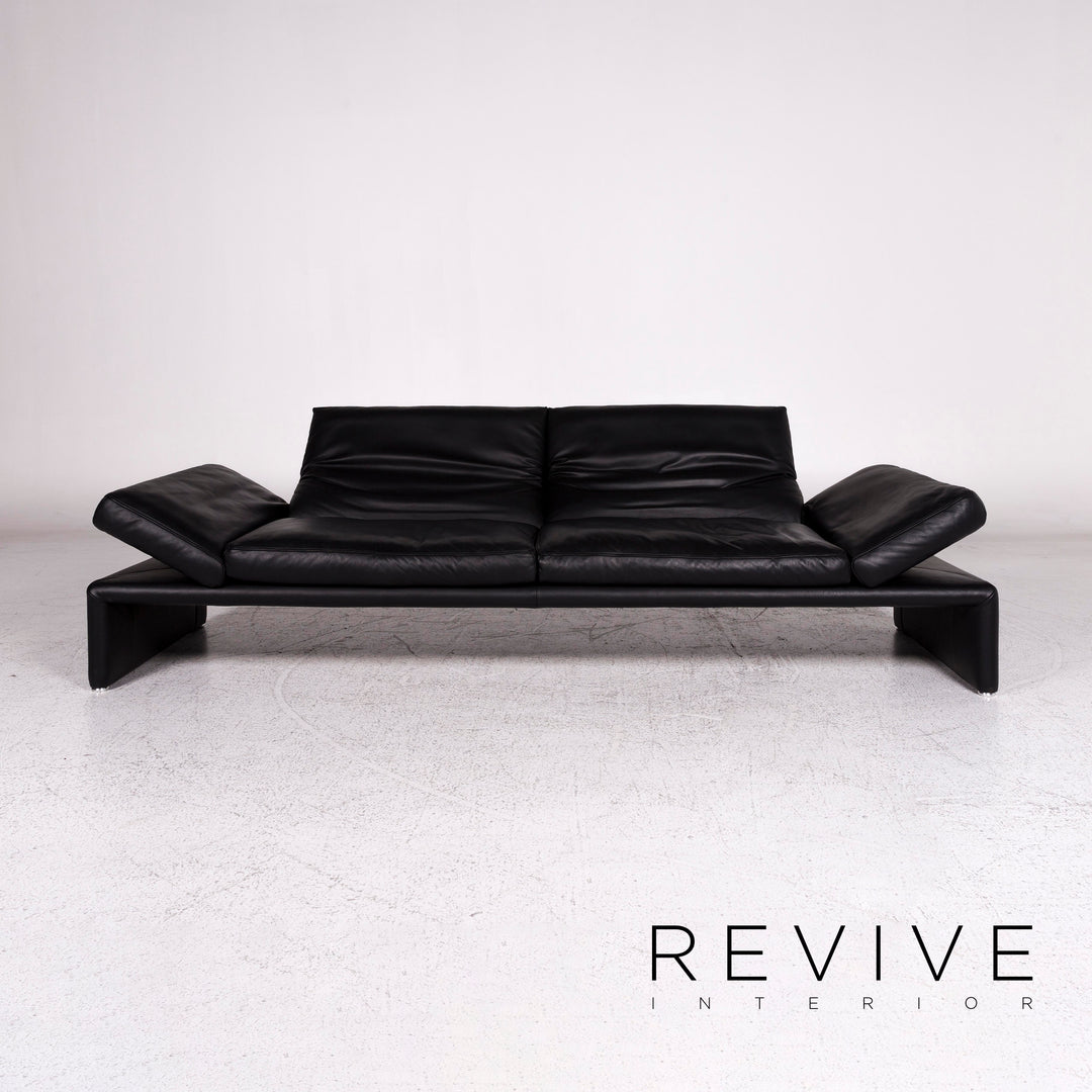 Koinor Raoul Designer Leder Sofa Garnitur Schwarz 1x Dreisitzer 1x Zweisitzer #9915