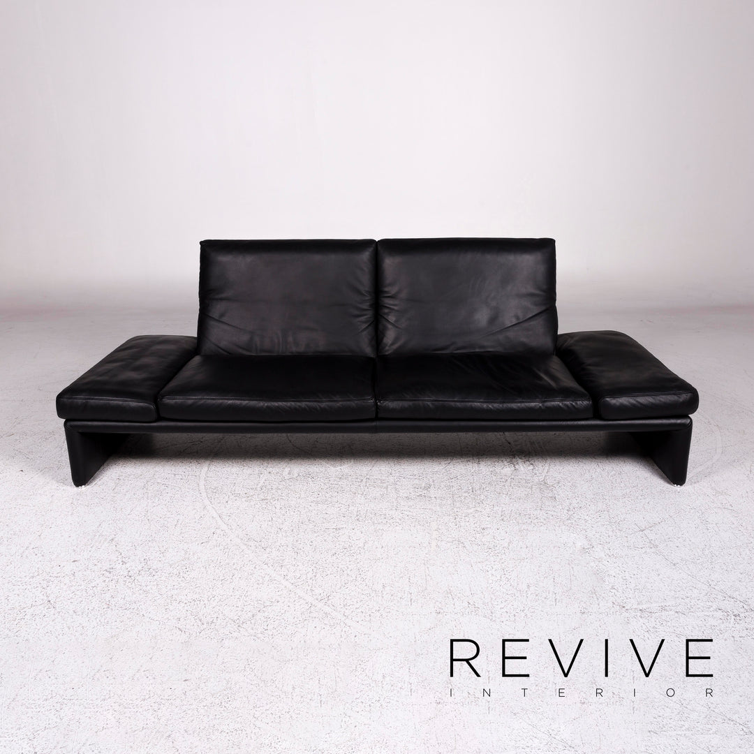 Koinor Raoul Designer Leder Sofa Garnitur Schwarz 1x Dreisitzer 1x Zweisitzer #9915