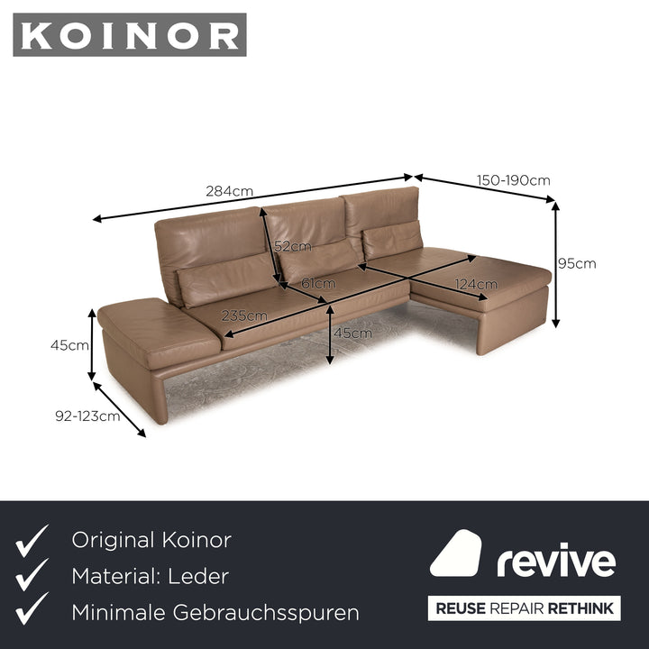 Koinor Raoul Leder Ecksofa Braun Sofa Couch manuelle Funktion Recamiere rechts