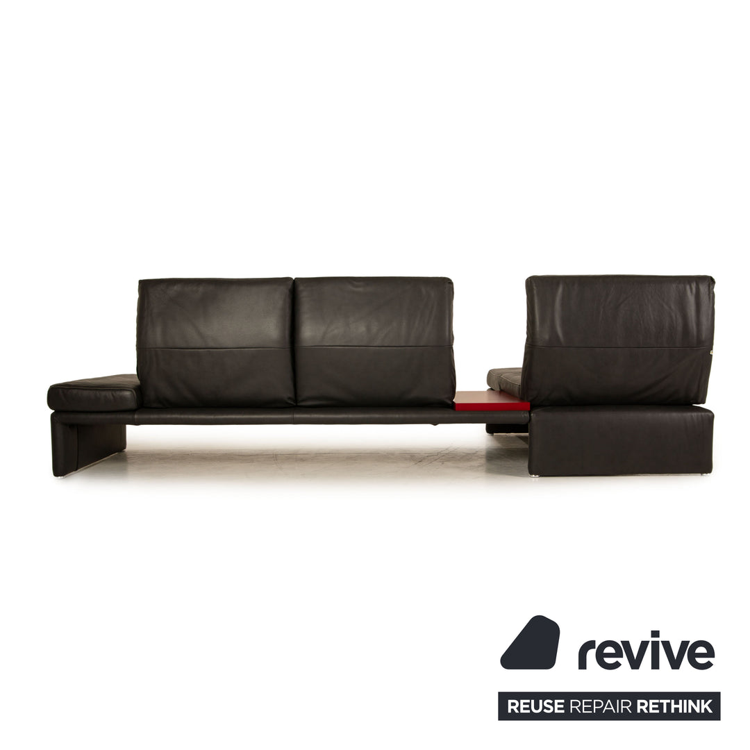 Koinor Raoul Leder Grau Ecksofa elektrische Funktion Sofa Couch Recamiere links