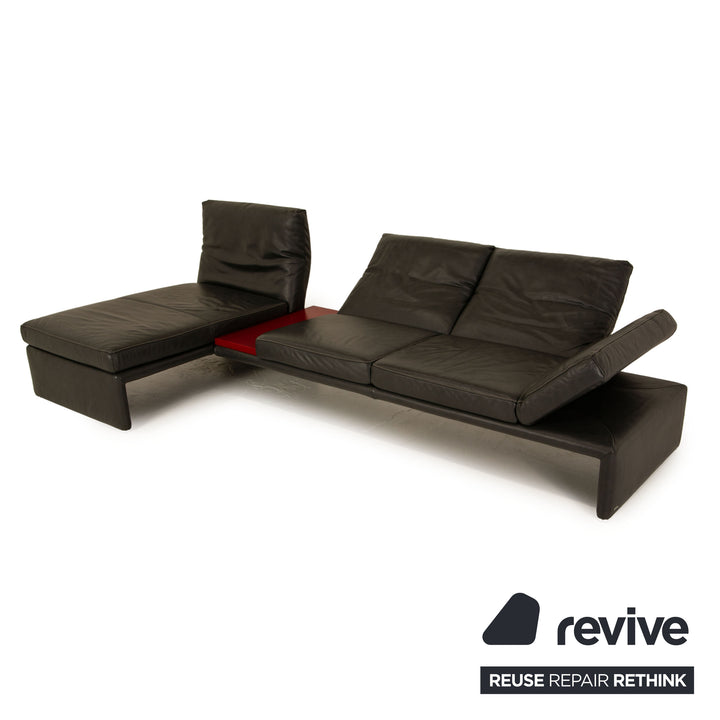 Koinor Raoul Leder Grau Ecksofa elektrische Funktion Sofa Couch Recamiere links