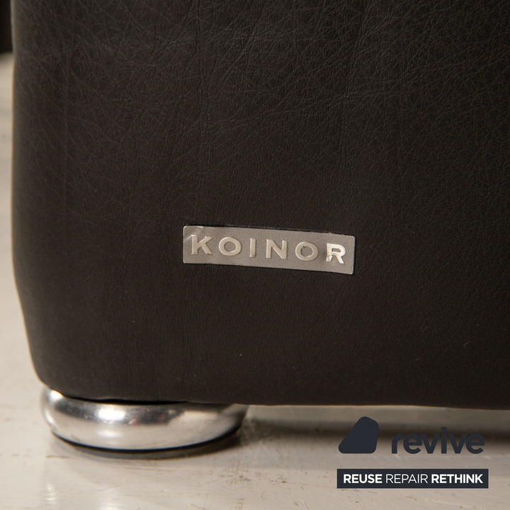 Koinor Raoul Leder Grau Ecksofa elektrische Funktion Sofa Couch Recamiere links