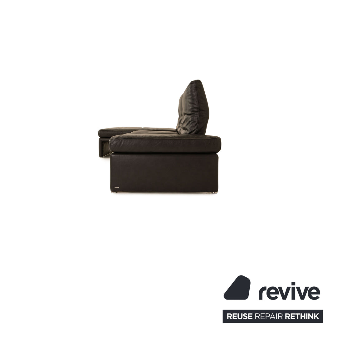 Koinor Raoul Leder Grau Ecksofa elektrische Funktion Sofa Couch Recamiere links
