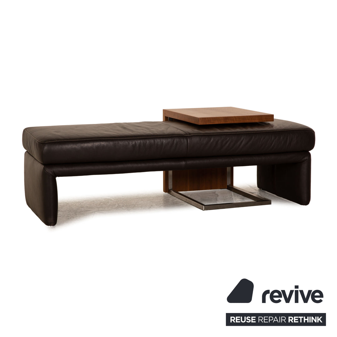 Koinor Raoul Leder Hocker Braun Dunkelbraun