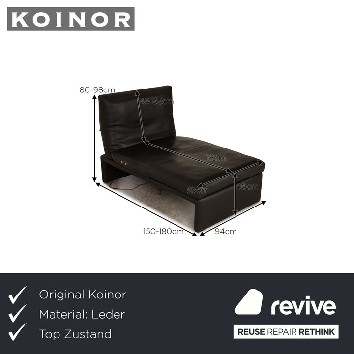 Koinor Raoul leather lounger gray anthracite electric function