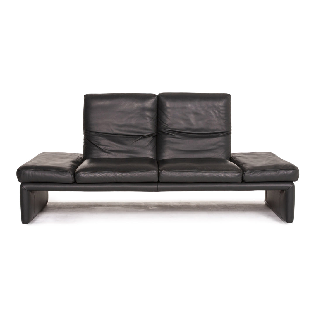 Koinor Raoul Leder Sofa Anthrazit Grau Zweisitzer Funktion Couch #14346
