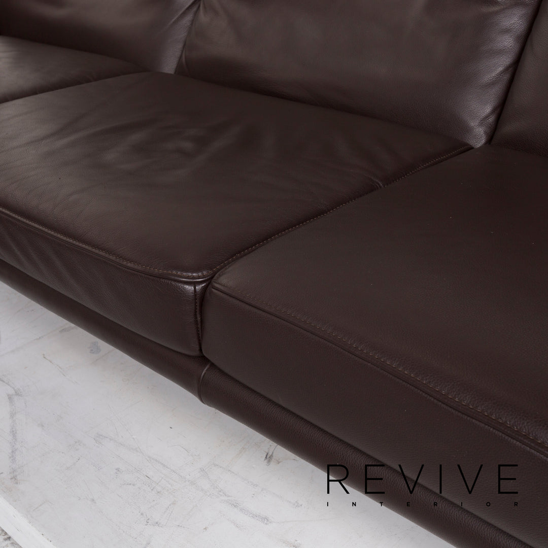 Koinor Raoul Leder Sofa Dunkelbraun Ecksofa #13034