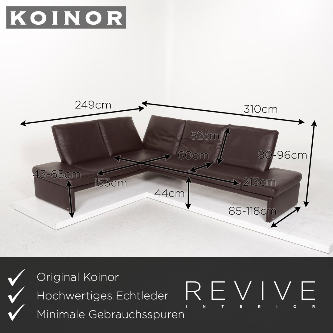 Koinor Raoul Leder Sofa Dunkelbraun Ecksofa #13034
