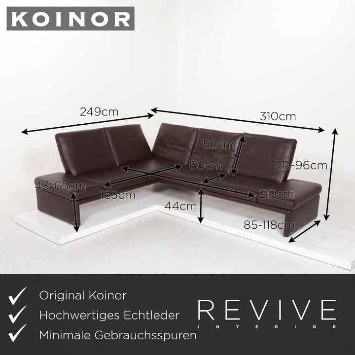 Koinor Raoul Leder Sofa Dunkelbraun Ecksofa #13034
