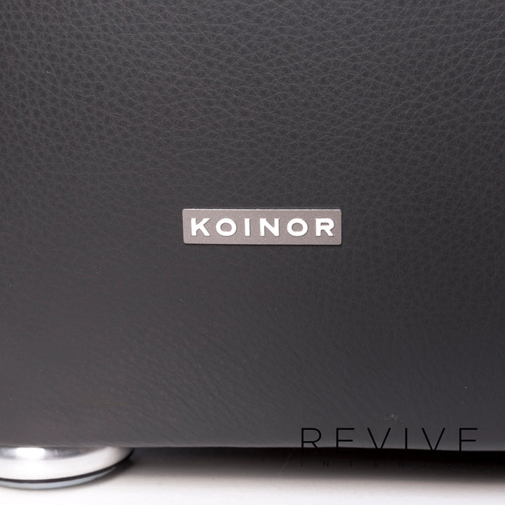 Koinor Raoul ensemble canapé cuir gris anthracite 1x deux places 1x tabouret fonction relaxation #10515