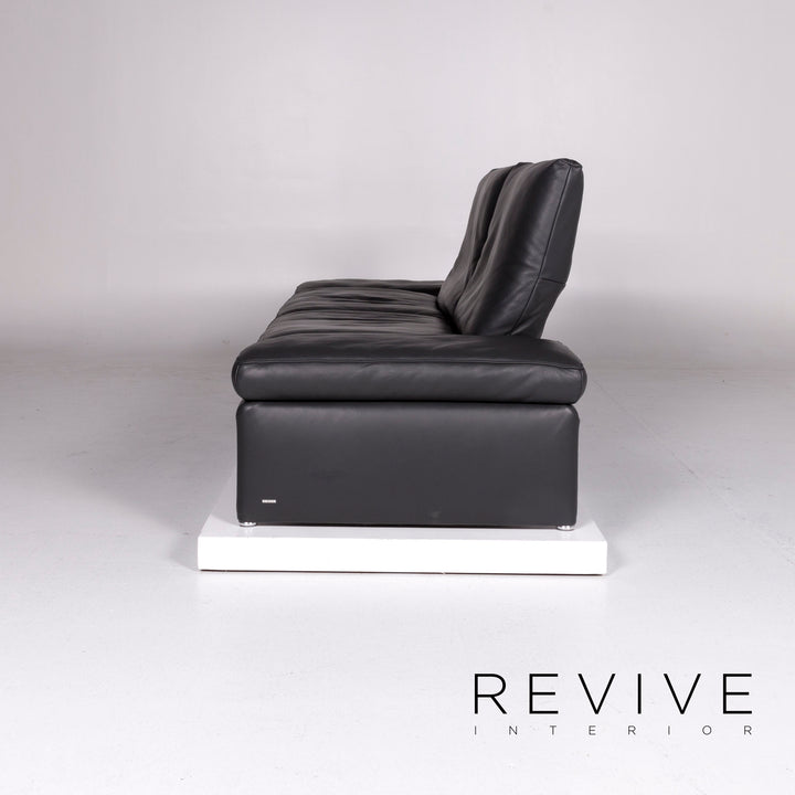 Koinor Raoul ensemble canapé cuir gris anthracite 1x deux places 1x tabouret fonction relaxation #10515