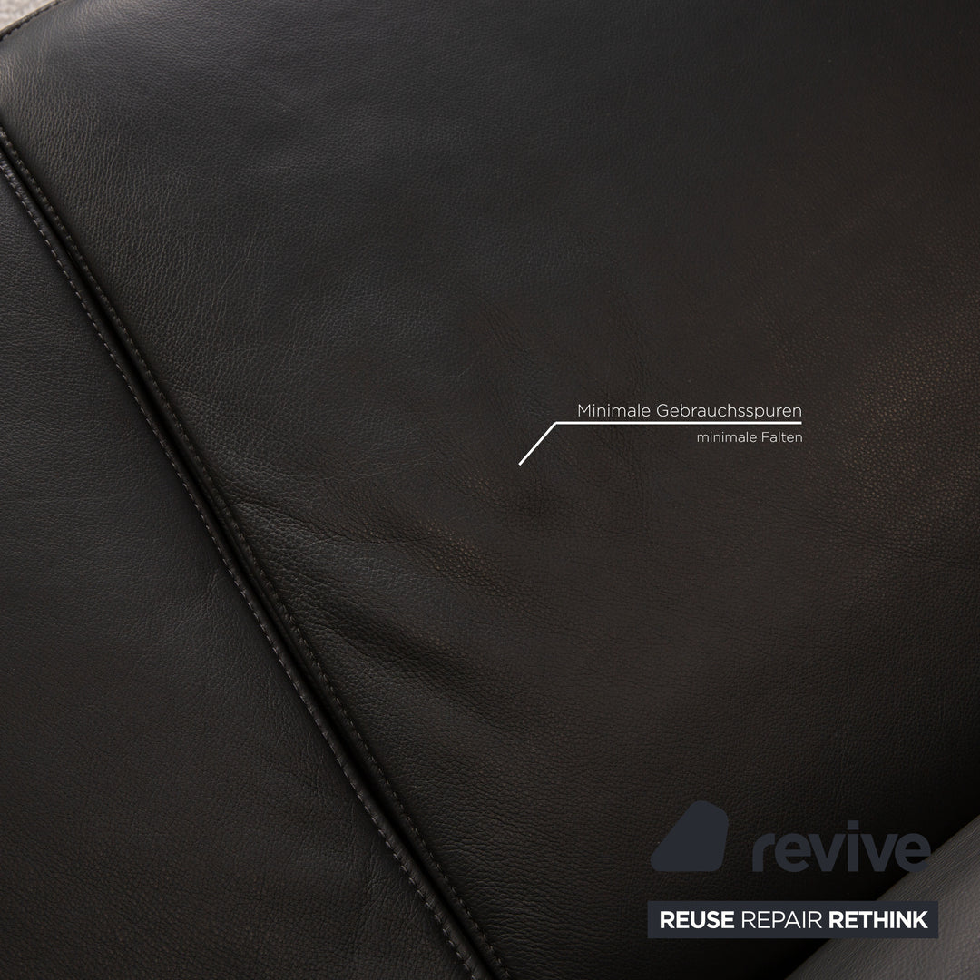 Koinor Raoul Leder Zweisitzer Grau Dunkelgrau Sofa Couch