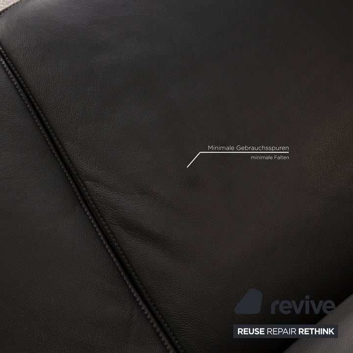 Koinor Raoul Leder Zweisitzer Grau Dunkelgrau Sofa Couch