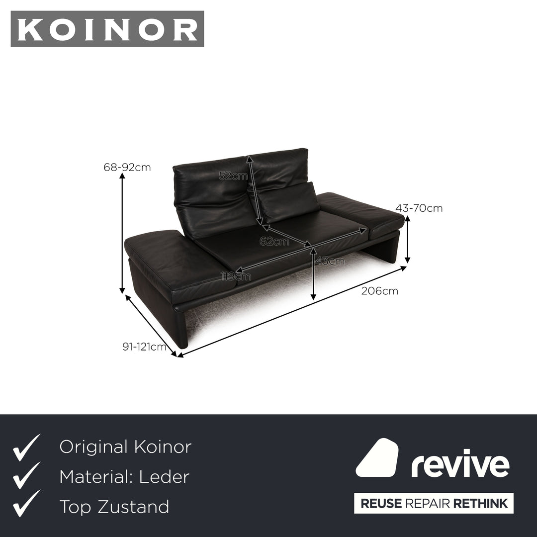 Koinor Raoul Leder Zweisitzer Grau Dunkelgrau Sofa Couch